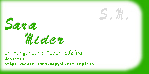 sara mider business card